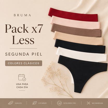 PACK x7 Less Segunda Piel | Colores Clásicos