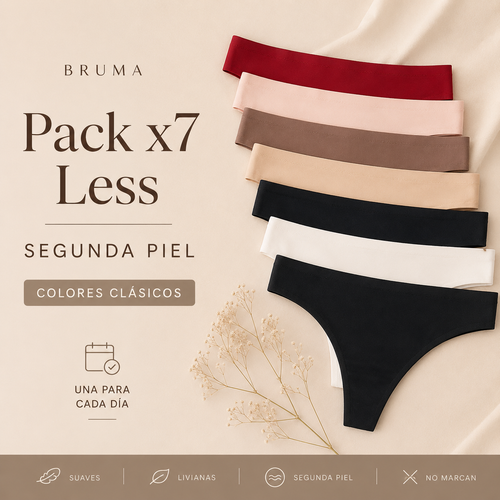 PACK x7 Less Segunda Piel | Colores Clásicos